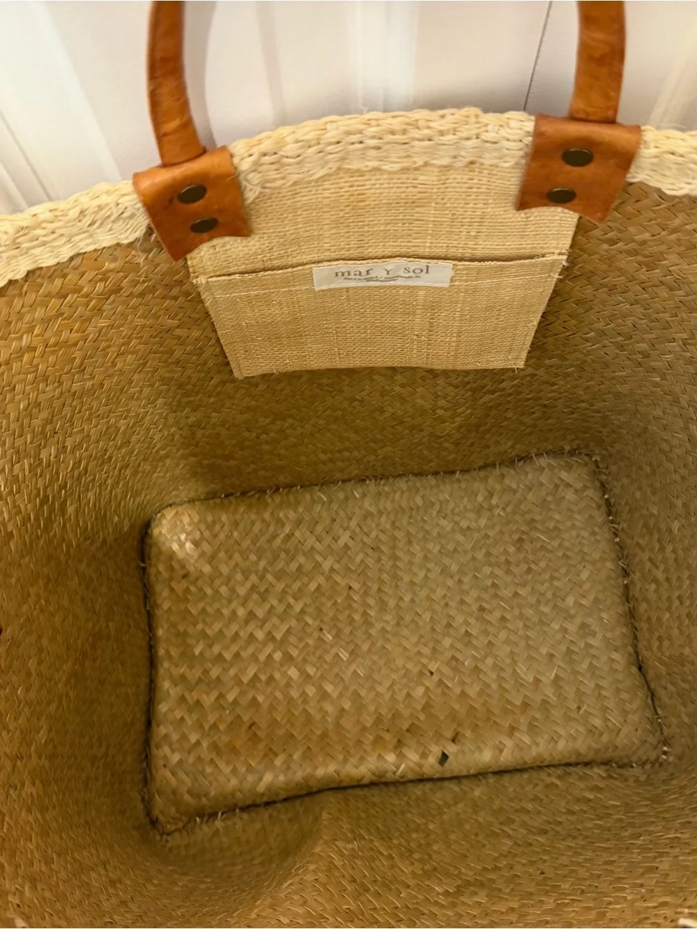 Mar y sol Ibiza Tote 100% woven sisal basket tote - Picture 7 of 16